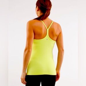 Lululemon size 6 Power Y tank - wild lime